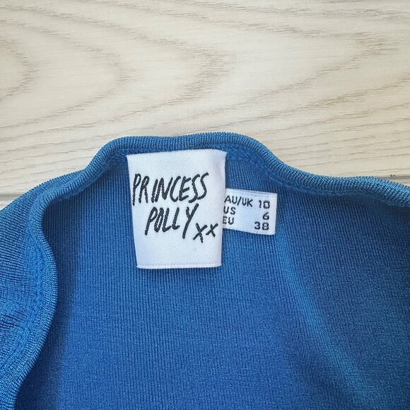 Princess Polly Delilah blue strapless tube top bodycon mini dress US 6 - Picture 4 of 4